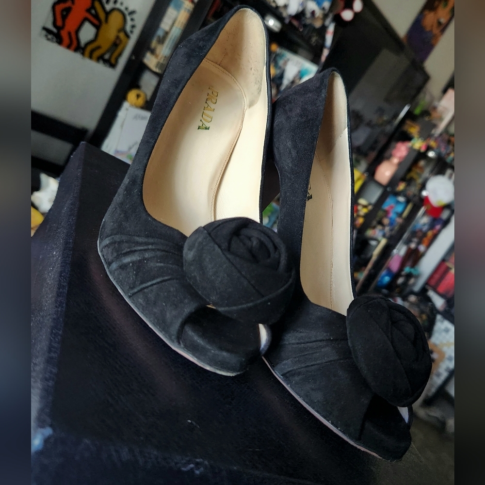 PRADA Suede Heels, size 8